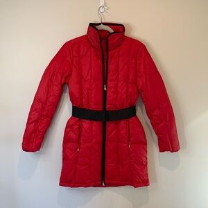 NWOT Lauren Ralph Lauren Red‎ Belted Puffer Coat